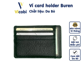 Ví đựng thẻ nhỏ gọn card holder Da Bò Vicobi M2 Đen Vân