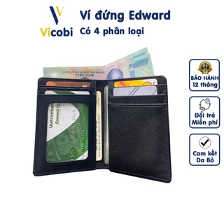 Ví đứng Da Bò mini Edward Vicobi M5, nhỏ gọn đựng thẻ và giấy tờ mới