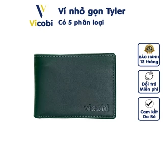 Ví ngang Da Bò mini Tyler Vicobi M6, đựng thẻ cực nhỏ gọn 8cm x10,5cm