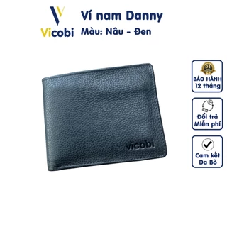 Ví nam ngang da bò Danny Vicobi N4, đựng được các loại giấy tờ tùy thân cũ và mới