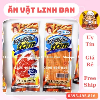 Snack tăm cay vị điều tôm ALUOWA gói (26g), bim bim ăn vặt cổng trường ,ăn vặt giá sỉ