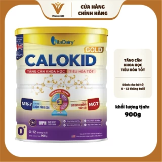 Sữa bột Calokid Gold 900g hỗ trợ bé tăng cân, tiêu hóa tốt, miễn dịch khỏe - vitamincare