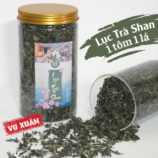 Lục trà shan tuyết cổ thụ 1 tôm 1 lá hộp nhựa, Lục trà cổ thụ Hà Giang loại 1 tôm 1 lá hộp 100gr