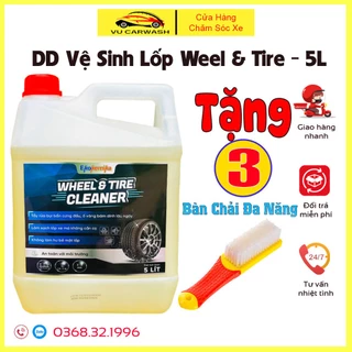 Dung Dịch Vệ Sinh Lốp Ô Tô - Xe Máy Wheel & Tire Cleaner 5L(tặng 3 bàn chải)