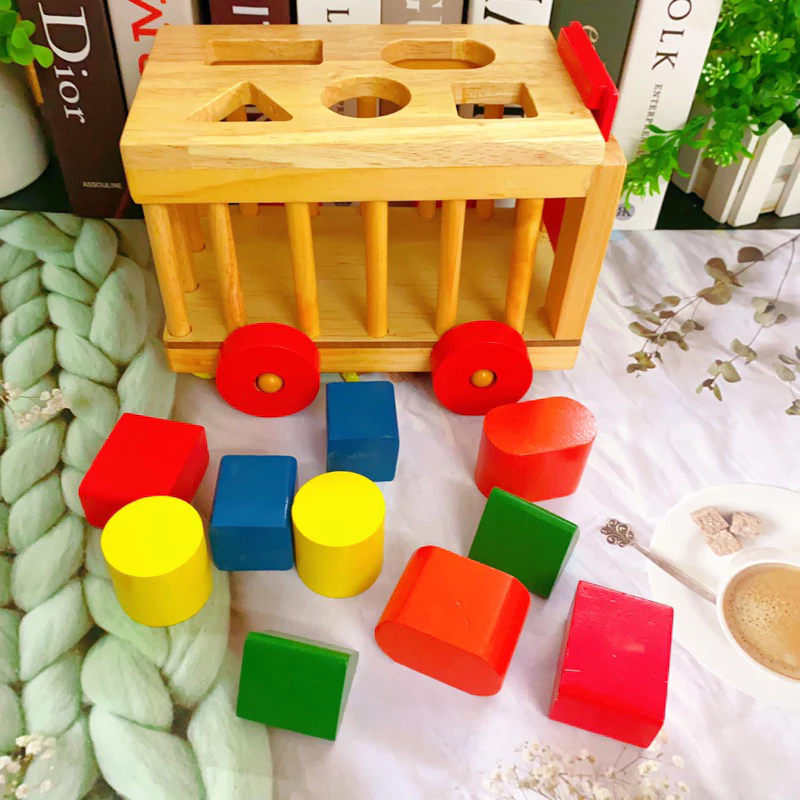 Xe thả cũi hình khối montessori Autismshop