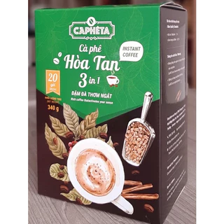 Cà phê CAPHETA 3in1 Xanh - Hộp 10 gói x 17g