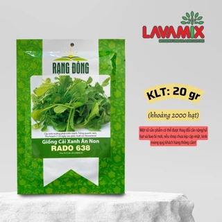 Hạt giống Cải Xanh Ăn Non Rado 638 (20g~2000 hạt) hiệu Rạng Đông, nảy mầm tốt, nhanh thu hoạch | Đất trồng cây Lavamix