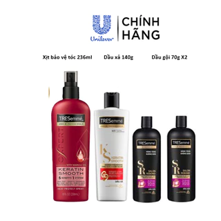 [HB gift - BW] Combo Xịt bảo vệ tóc khỏi nhiệt Tresemme 236ml + dầu xả Tresemme 140g + Combo 2 dầu gội Tresemme 70g