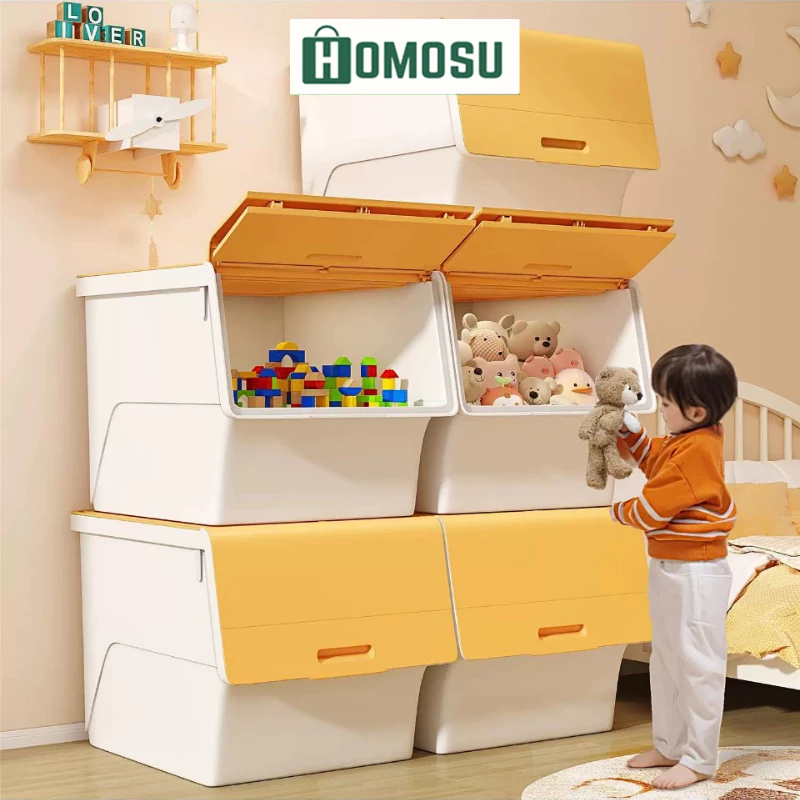 [KHUYẾN MẠI] Hộp Đựng Đồ Chơi, Thùng Đựng Đồ Chơi, Hộp Đựng Quần Áo Nắp Lật 3 Nấc Chống Bụi Q011
