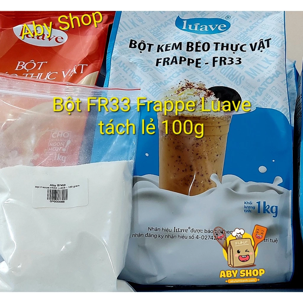 100gr Bột kem béo Frappe Luave FR33 tách lẻ⚡ GIÁ TỐT NHẤT ⚡ bột kem béo tạo sánh, mịn cho ly đồ uống của bạn