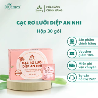 Gạc rơ lưỡi Diệp An Nhi - Vệ sinh răng miệng, chống nấm miệng, tưa lưỡi, viêm nướu - Hộp 30 gói