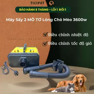 Máy sấy lông chó 2 mô tơ siêu mạnh 3600w, chuyên dùng cho các giống chó to Rough Collie, Sam, Alaska,lông dày và dài