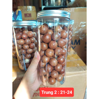 Hạt macca sấy ăn liền nứt vỏ size trung (21-24), Macca Daklak - Lon 500g kèm dụng cụ tách