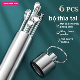 Dụng cụ lấy ráy tai, bộ dụng cụ 6 món ngoáy tai chuyên nghiệp MẪU MỚI - Thomsoncare