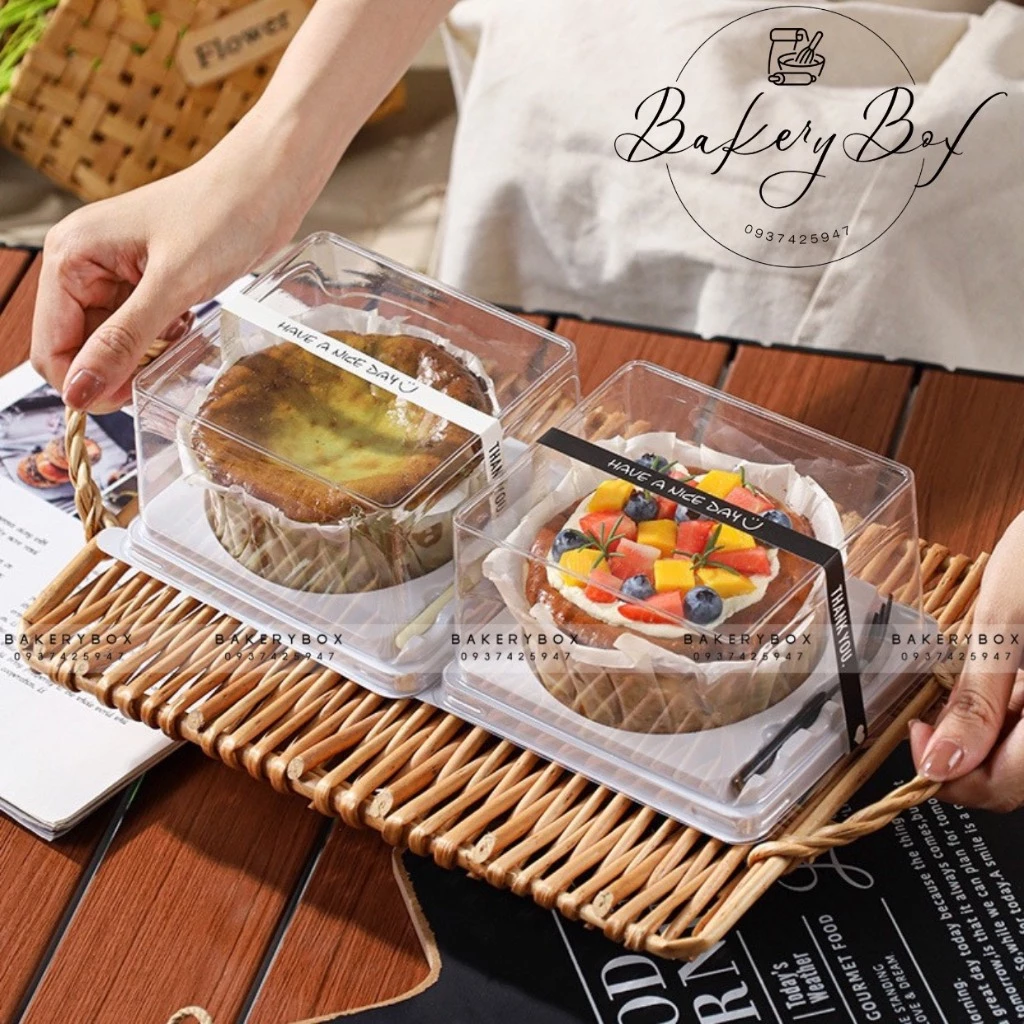 100 Hộp Nhựa Đế Tròn 10cm Đựng Bánh New York Cheesecake, Bánh Rondo (S-201)