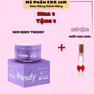 Kem body trendy tím MEEA nâng tone da, kem body trắng da toàn thân + Tặng nước hoa