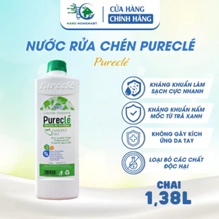 Nước Rửa Chén Bát Organic Pureclé Chiết Xuất Đinh Hương Trà Xanh Xạ Hương Bạc Hà Sạch Bay Vết Bẩn 1,38L