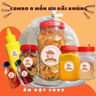 Combo 8 món đủ vị: Bánh tráng phơi sương, muối ruốc hành phi,muối béo, bơ, 2 loại sốt, muối nhuyễn - Ăn vặt Cô Vy