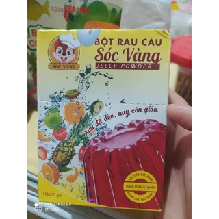 1 hộp 10 gói bột rau câu Sóc Vàng