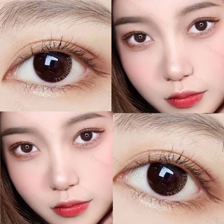 Kính Áp Tròng Lens NÂU Tự Nhiên Đi Học, Làm DOLL CHOCO GIÃN ÍT cận [0-10 ] Tặng Kèm Khay