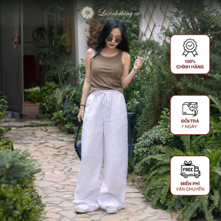 Quần Nữ Trắng chất vải Rayon và Linen thương hiệu Lux Clothing