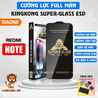 Kính Cường Lực Redmi Note 13 12 11 10 9 8 7 7S 8S 8T 10T 12T Pro KingKong Full Màn Chống Va Đập