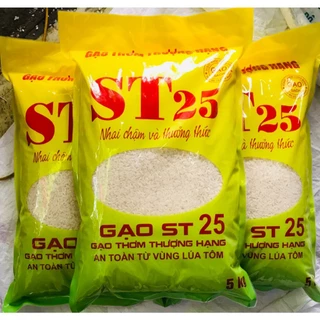 Gạo ST25  đặc sản sóc trăng dẻo đậm cơm thơm phức bao 5 kg]