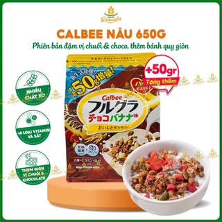 [Siêu Ngon] Ngũ cốc Calbee Nâu Granola Chocolate Crunch & Banana Chocolate Ăn Kiêng Giảm Cân Ăn Sáng Gói 600G (Hạt Ngon)