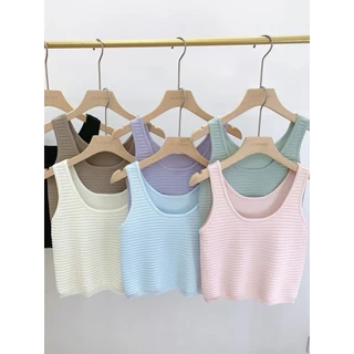 ÁO KIỂU CROPTOP BA LỖ SÁT NÁCH THUN GÂN XINH ĐẸP