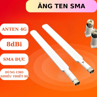 Ăng ten 4G chuẩn SMA màu trắng 8dBi dành cho bộ phát wifi dcom