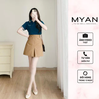 Chân Váy Ngắn Xếp Ly Dáng Chữ A MYAN DESIGN Chất Vải Kaki 4 Màu Nâu, Đen, Be, Rêu Vvn042329