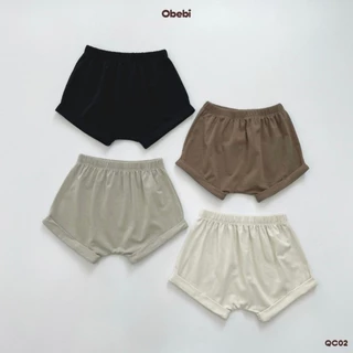 Quần Cotton Xắn Gấu Vải Cotton Thoáng Mát Mùa Hè Cho Bé Obebi QC02