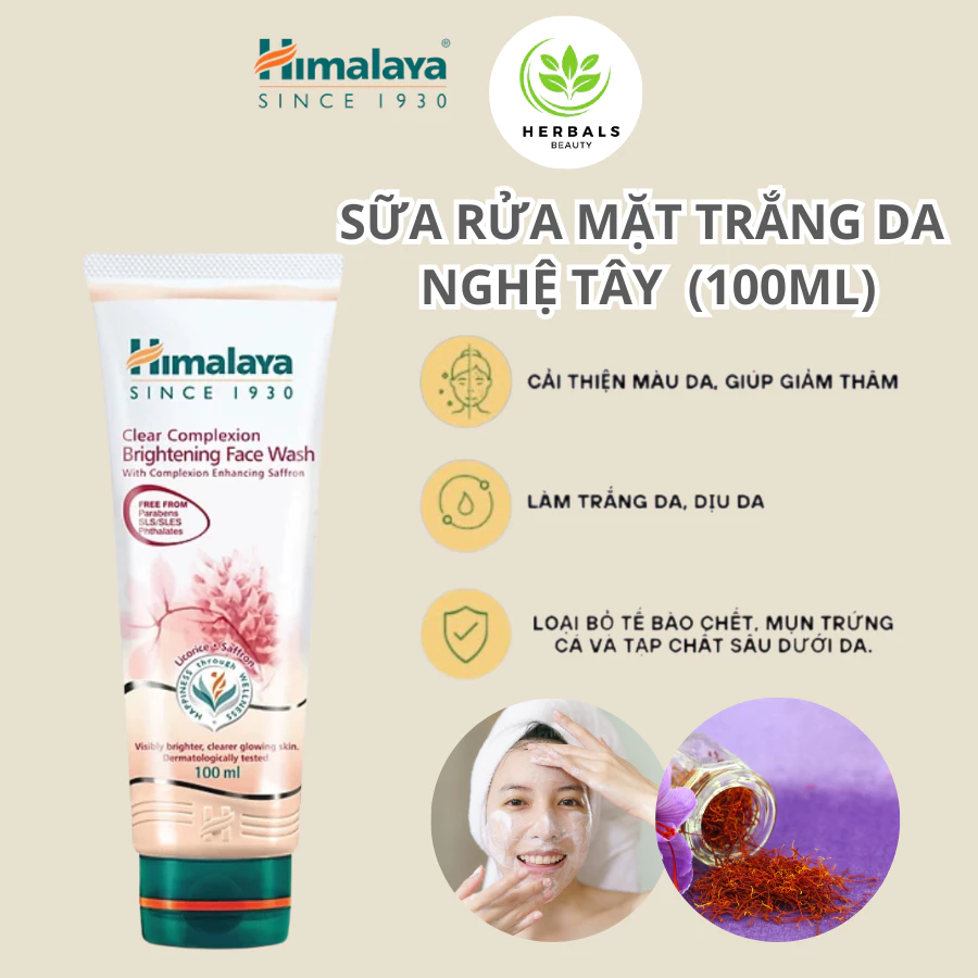 Sữa rửa mặt trắng da mịn màng Himalaya Clear Complexion Brightening Face Wash 100ml