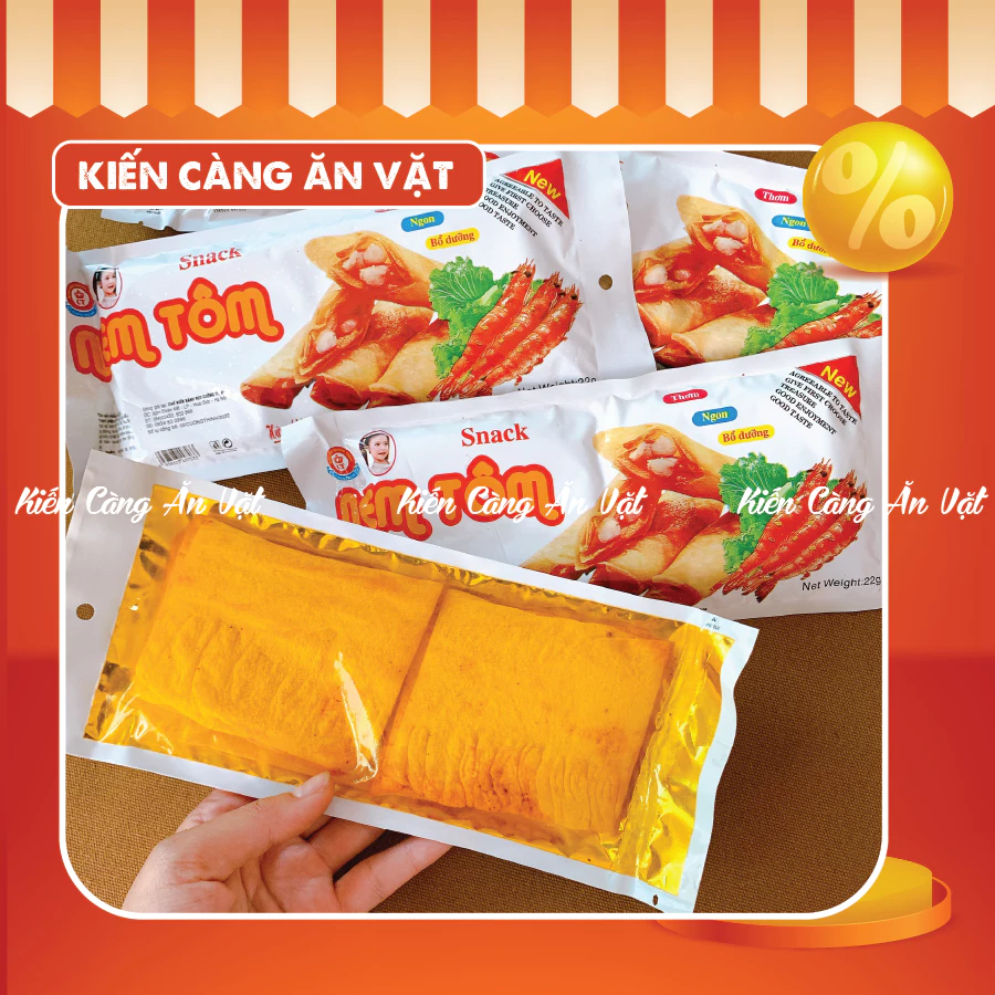 Gói Snack Nem Tôm Ba Anh Em Food, Snack Que Cay cổng trường, đồ ăn vặt tuổi thơ