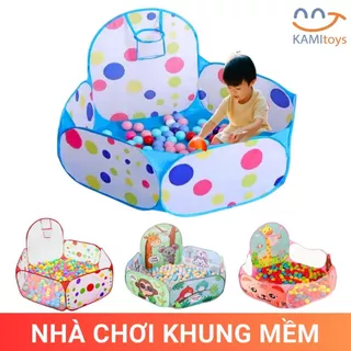 Quây bóng cho bé gấp gọn tự bung có cột bóng rổ (Không bao gồm bóng) Nhà banh trẻ em mã 50079