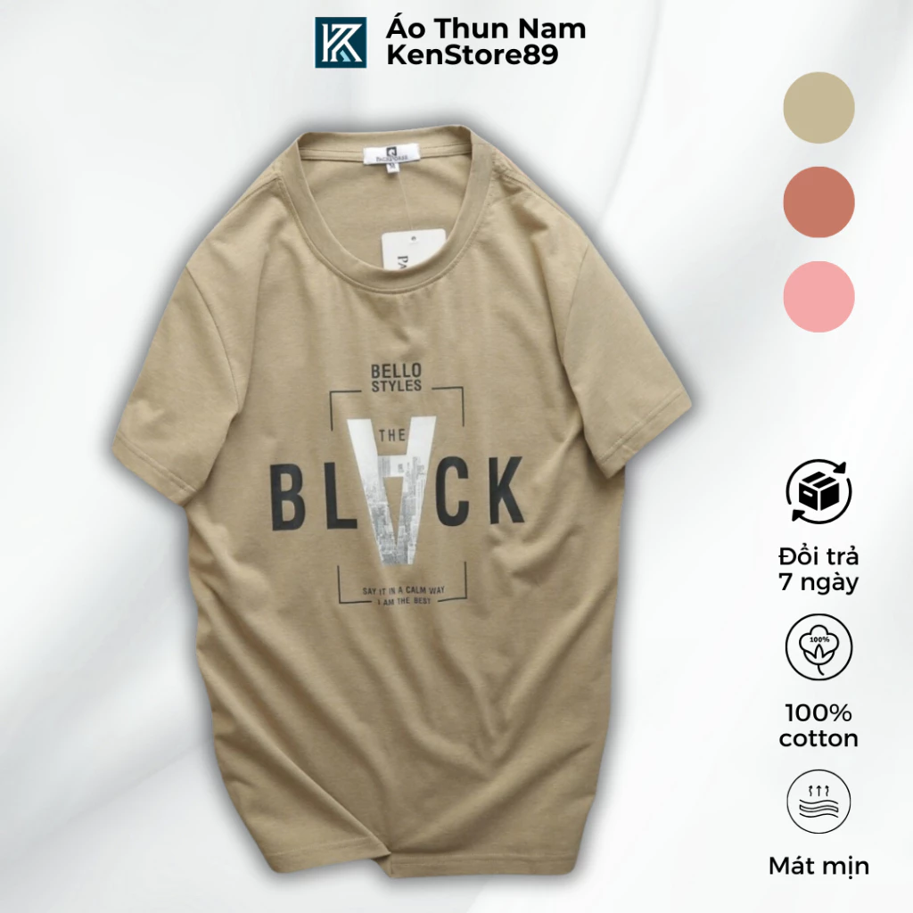 Áo Thun Unisex Nam Nữ Cổ Tròn BLACK Vải Cotton Form Regular Sang Trọng Cao Cấp KENSTORE89 ATP184