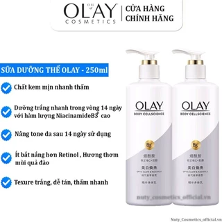 Sữa Dưỡng Thể OLAY Vitamin C Bright Ultra Whitening Dưỡng Trắng Da Toàn Thân 250ml mẫu mới[Cam Kết Chính Hãng 100%]