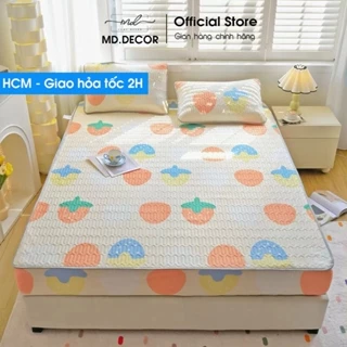 Chiếu Điều Hòa Cao Su Non Bọc Chun Latex 5D MD.DECOR - Bedding màu dễ thương size M6 M8