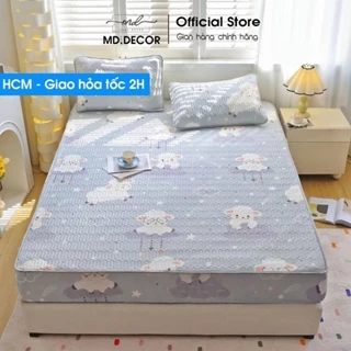 Chiếu Điều Hòa Cao Su Non Bọc Chun Latex 5D MD.DECOR - Bedding màu dễ thương size M6 M8