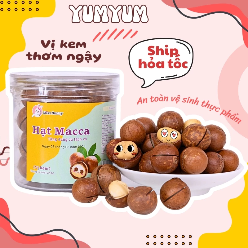 Hạt macca nứt vỏ mắc ca loại 1 vị kem thơm ngon hạt dinh dưỡng cho mẹ bầu, giảm cân đồ ăn vặt ăn kiêng