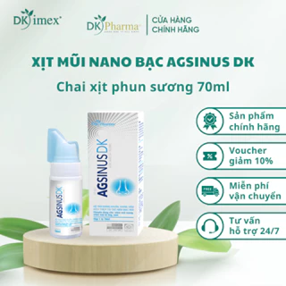 Xịt mũi NANO BẠC AGSINUS DK - Vệ sinh mũi, làm ẩm, giúp mũi thông thoáng