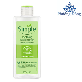 (Mẫu mới) Toner Simple Soothing Facial cho da nhạy cảm và da dễ nổi mụn 200ml