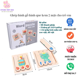 Ghép hình gỗ hình que kem 2 mặt cho trẻ em thông minh Đồ chơi gỗ Montessori giúp bé sáng tạo và phát triển trí tuệ