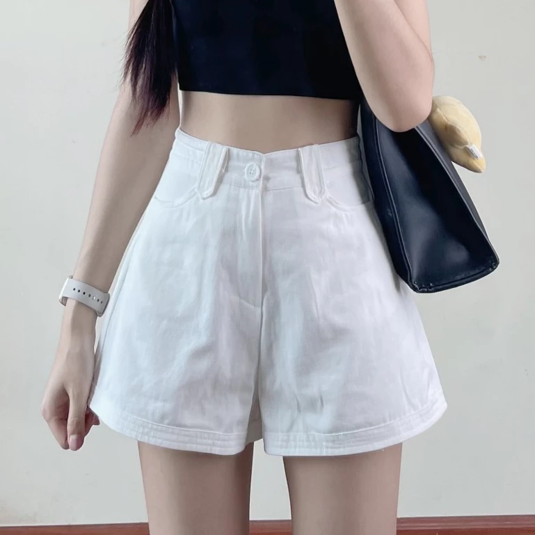 Quầnsooc short nữ Maia ống rộng siêu hack dáng, quần đùi nữ chất kaki cotton siêu mềm ảnh thật Quan6916 P4K1