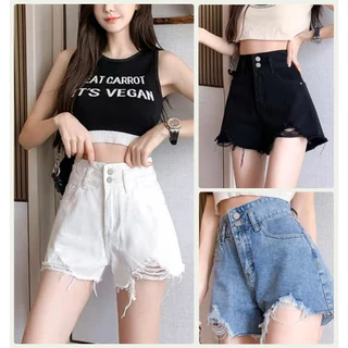 [SJDM22.19.18] QUẦN SHORT JEAN NỮ LƯNG CAO RÁCH CÀO ỐNG QUẦN MÀU TRẮNG ĐEN XANH NHẠT CÁ TÍNH ÔM DÁNG CỰC XINH ĐẸP