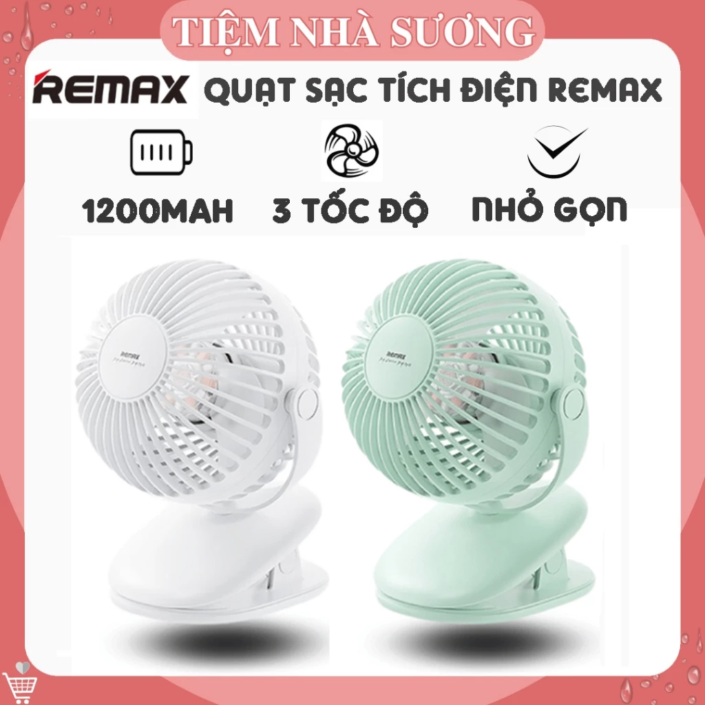 Quạt tích điện kẹp bàn Remax F11 - Ba chế độ gió siêu mát - Pin lên đến 4 giờ - Xoay 360 độ tiện dụng