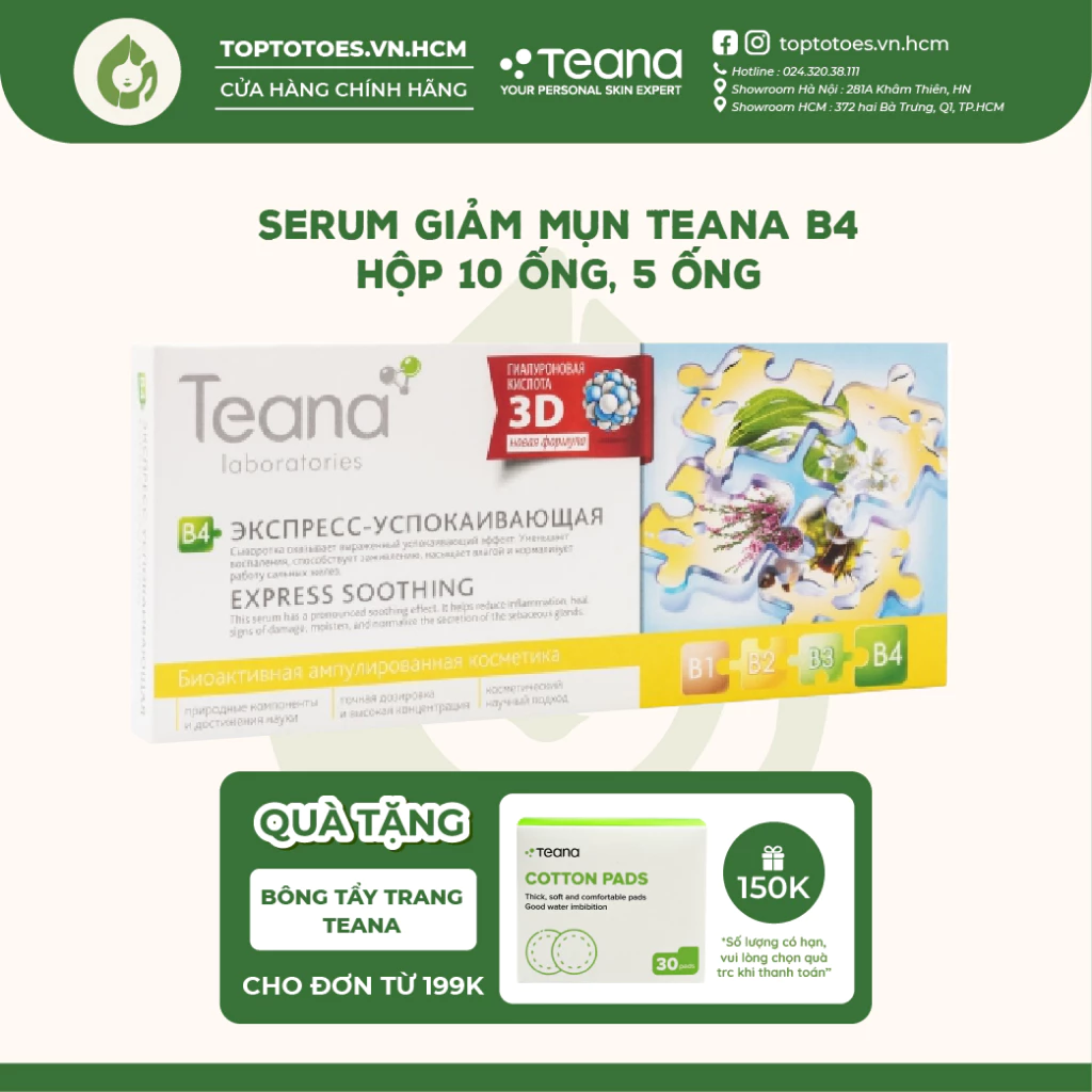 Serum Teana B4 Express Soothing giảm sưng viêm, mụn, phục hồi da