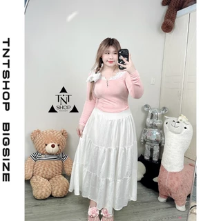 ÁO THUN VIỀN REN ĐÍNH NÚT DÀI TAY [TNT SHOP BIGSIZE 60KG 90KG]