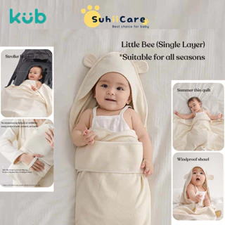 KUB Chăn ủ có mũ cho bé sơ sinh cotton hữu cơ không chứa chất tẩy trắng