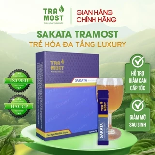 Trà thảo mộc hỗ trợ giảm cân cấp tốc Sakata Tramost trẻ hóa đa tầng luxury giảm mỡ sau sinh ( Hộp 20 gói x 13g )